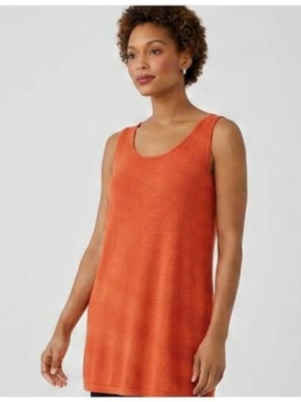Eileen Fisher Women's Size X-Large Coral Sleeveless Viscose Blend Tank Top